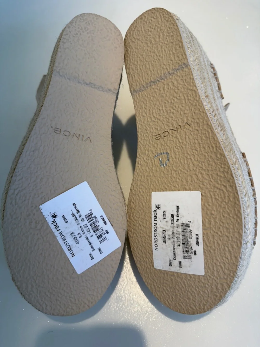 Vince Tan Suede Espadrille Wedge Sandals